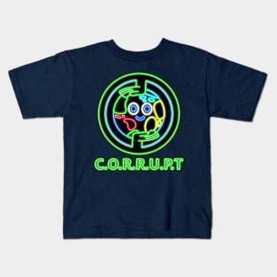 CORRUPT Logo Neon Sign from The Amazing World of Gumball Kids T-Shirt